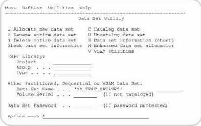 Утилита обслуживания наборов данных (Data Set)